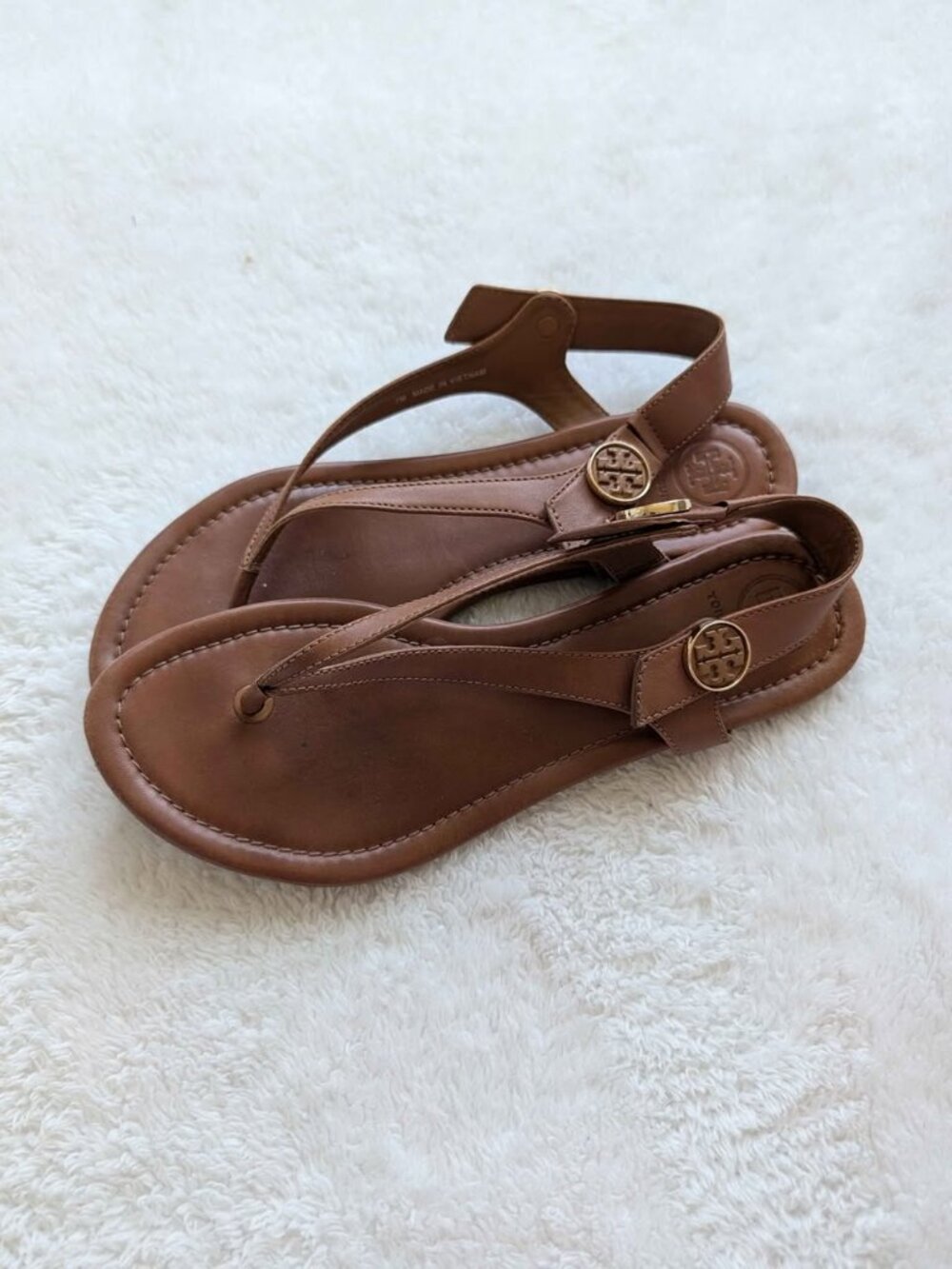 Tory Burch Brown Minne Travel Sandals Women's Size 7 - Picture 3 of 4